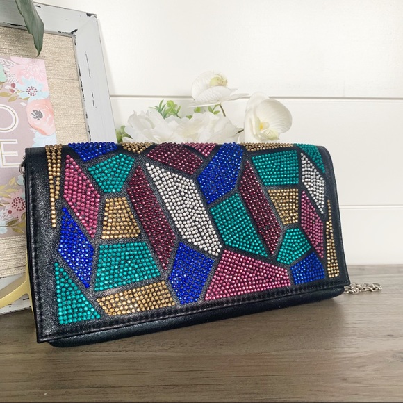 Rhinestone silver chain purse - Picture 8 of 14